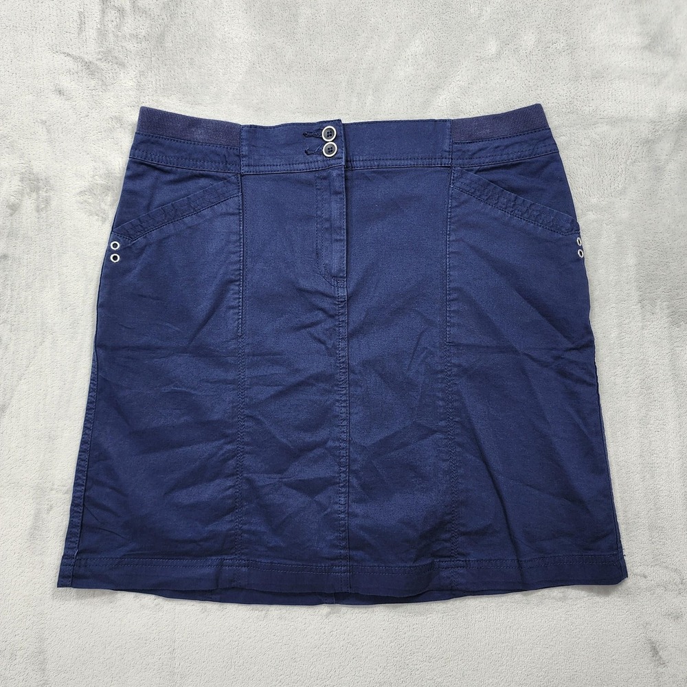 Vintage Karen Scott Skort Womens 8 Blue Skirt Shorts Pockets Stretch Casual